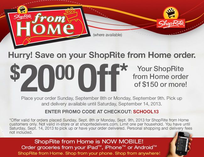 Morris County Mom Free Home Delivery or Pickup At ShopRite Must order
